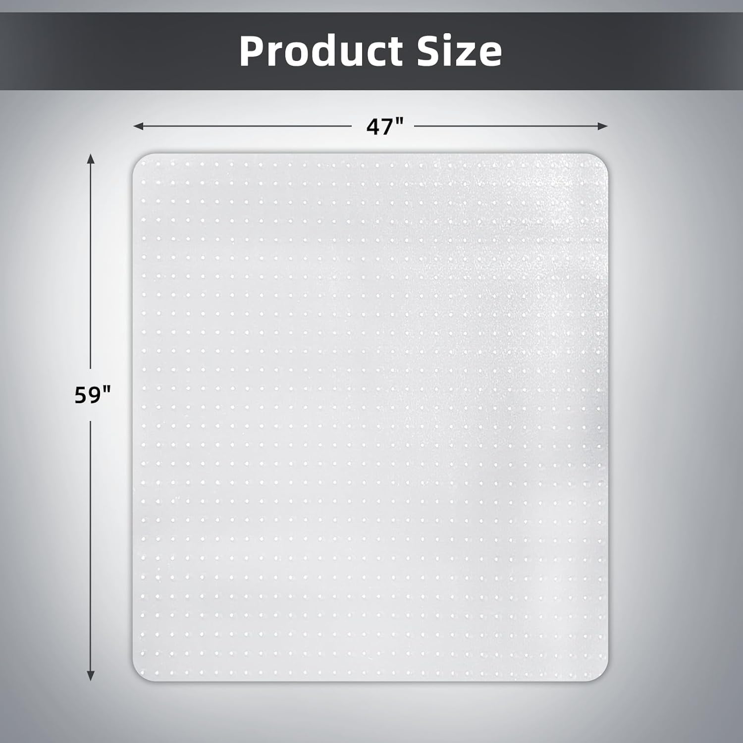 Office Chair Mat for Carpet Floor, Heavy Duty Desk Chair Mat for Low/No Pile Carpeted Floors, Anti Slip Carpets Protector for Home Office (47" x 59")