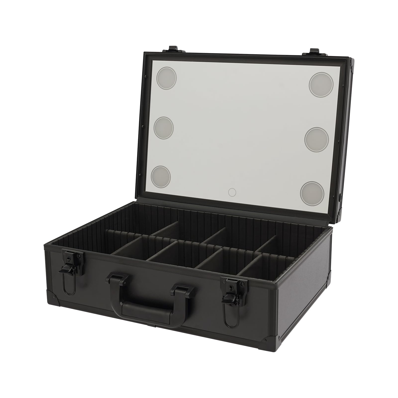 Maletín de maquillaje, neceser de cosméticos, organizador de maquillaje profesional, caja de almacenamiento de cosméticos, luces regulables y espejos, almacenamiento de joyas
