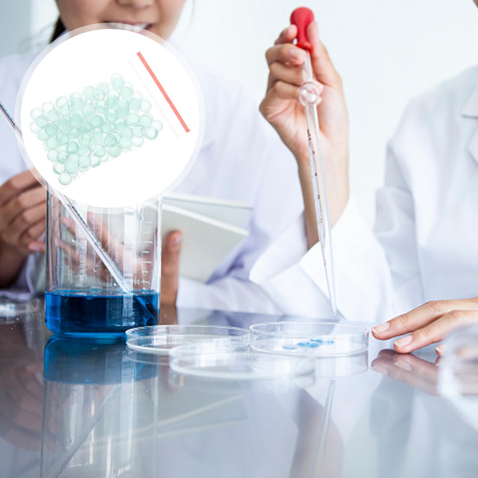 Cabilock Perlas de Vidrio Experimentales de Alta Precisión Φ8Mm Resistentes al Calor y Desgaste Perlas Antiebullición para Experimento de Laboratorio Material Vidrio Sódico-Cálcico Uso