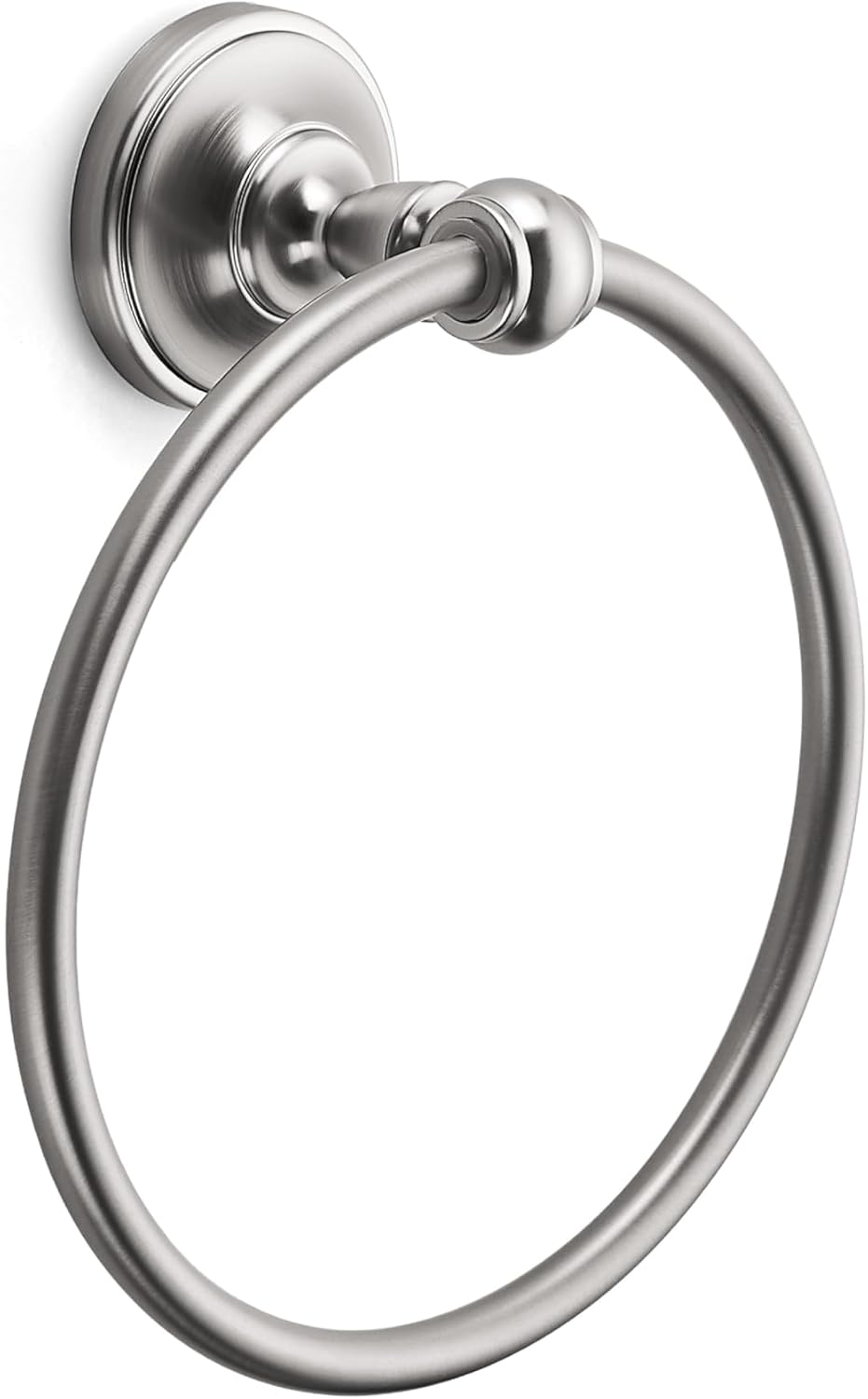 khtumeware 1 Pack Vibrant Polished Nickel Bath Towel Ring, Bathroom Hardware Accessories Heavy-Duty Hand Towel Holder for Bathroom, Modern Round Towel Hanger Wall Mounted