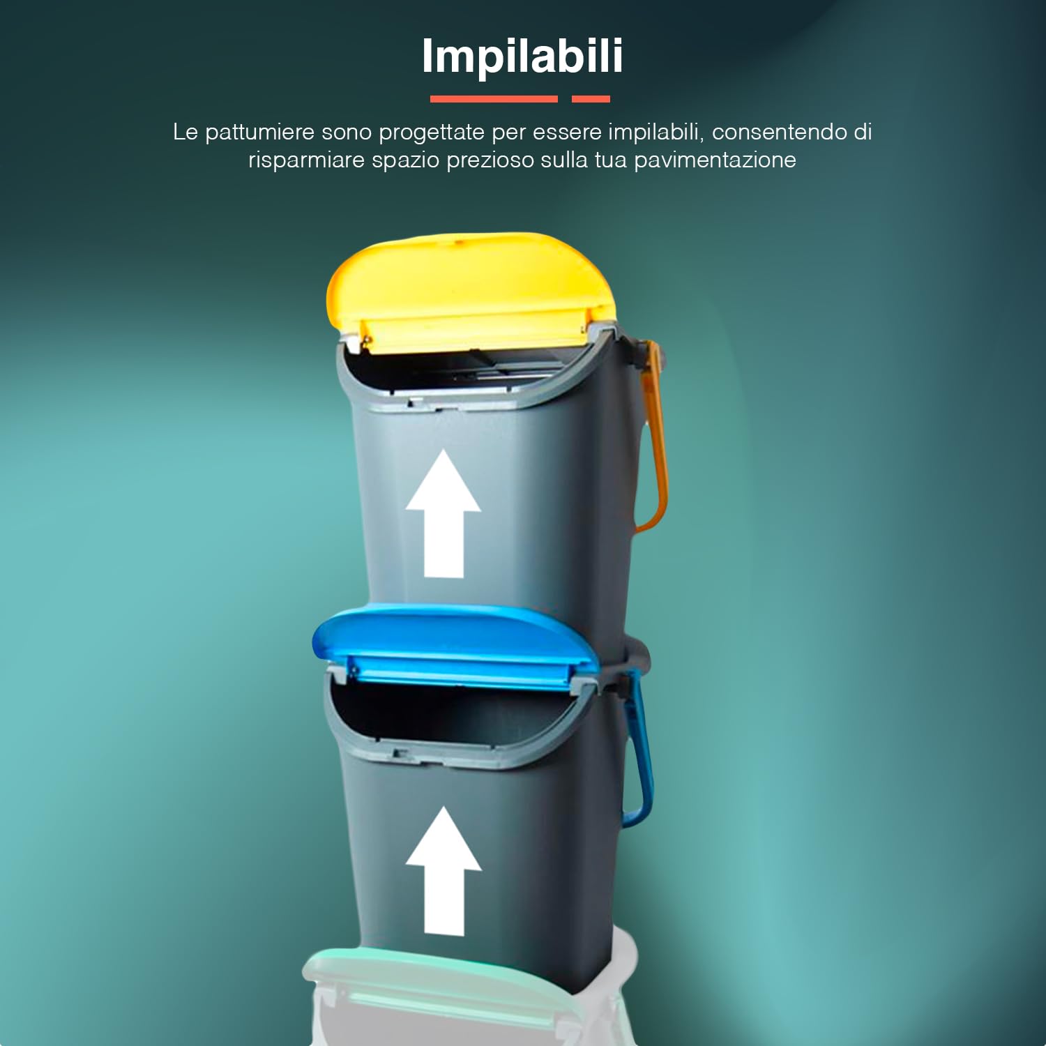 Plastic Cubos Basura Apilables Cubo Reciclaje Cubos De Basura