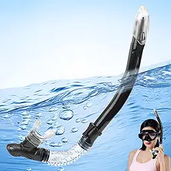 Snorkel Seco para Mergulho Adulto com Proteção Contra Respingos e VáLvula, Fivelas de Tubo Portáteis, Snorkel, Snorkel Adulto, Mergulho, Snorkel