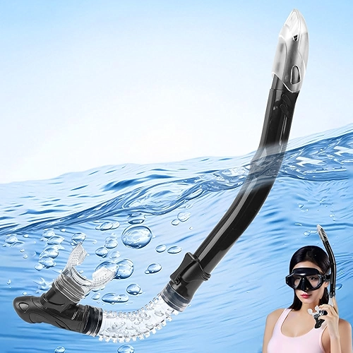 Snorkel Seco para Mergulho Adulto com Proteção Contra Respingos e VáLvula, Fivelas de Tubo Portáteis, Snorkel, Snorkel Adulto, Mergulho, Snorkel