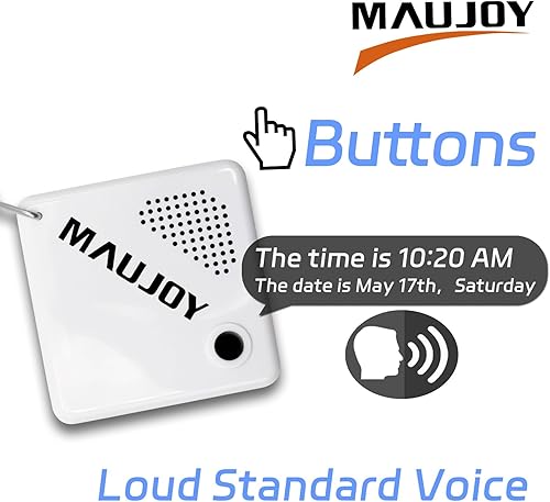 Miniatura 2 de Reloj audible de American Voice, tamaño compacto con llavero, sonido fuerte, indica la hora, la fecha o la hora de alarma, adecuado para ciegos,