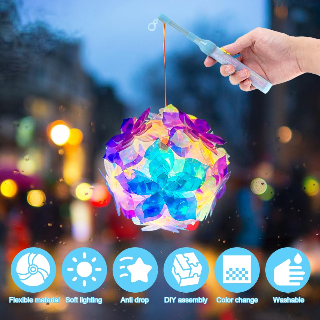 Kit Lanterna Fai Da Te Per Bambini, Con LED E Asta, Multicolore, Per San Martino, Natale E Halloween