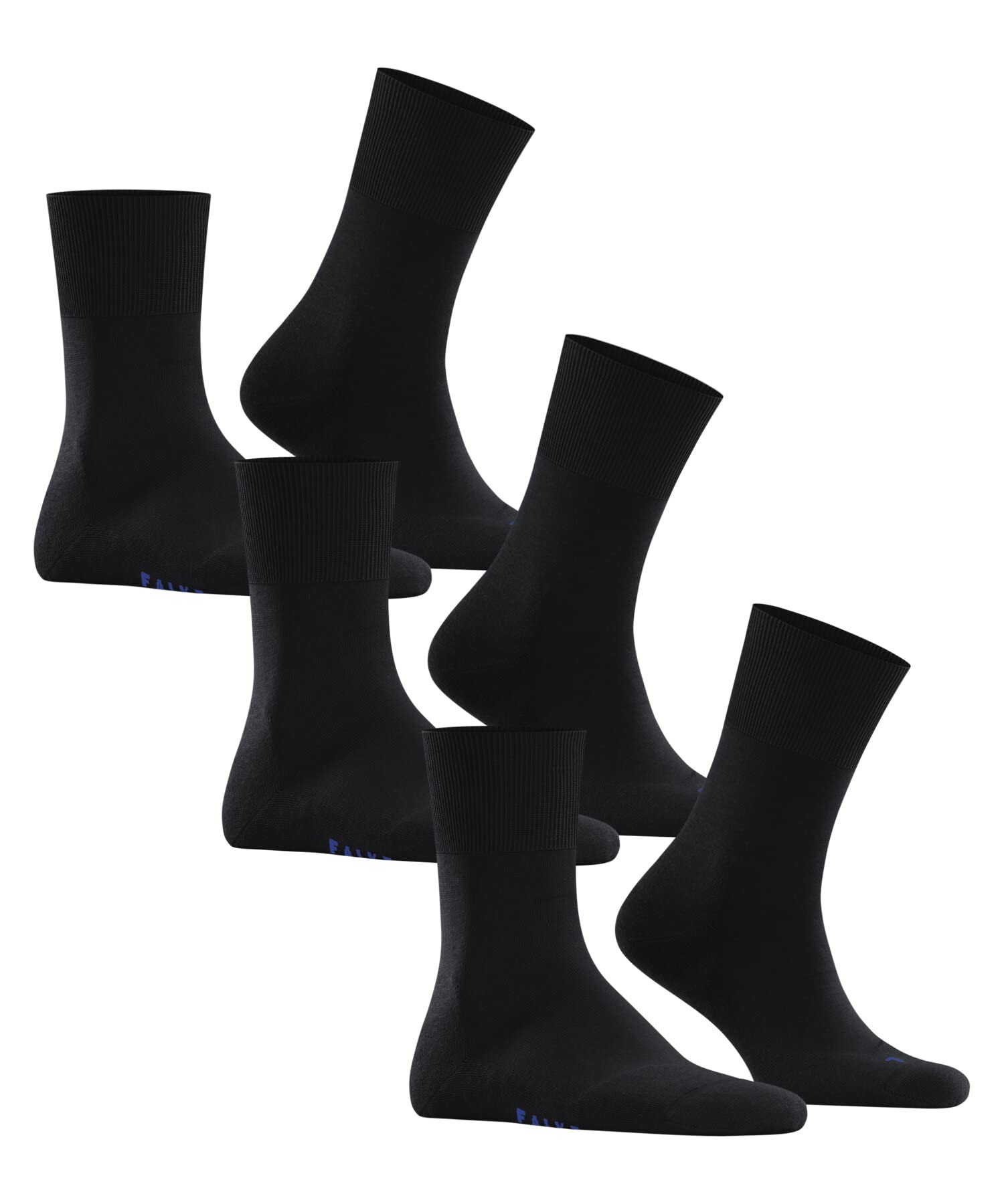 FALKE Socken Schwarz (Black 3000) 46-48 + Laufsocken Schwarz (Black-Mix 3010) 46-48