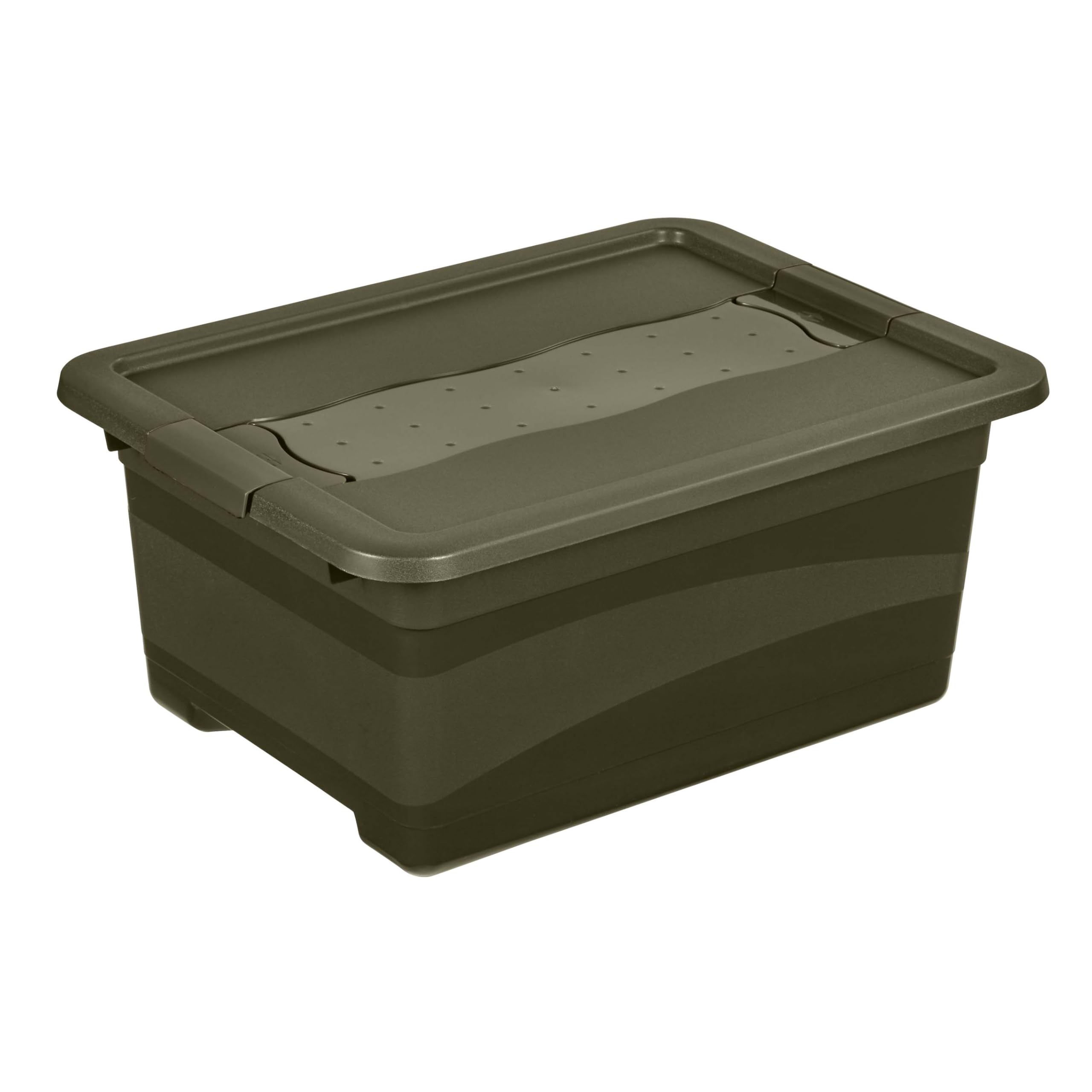 keeeper eckhart transport container with lid and sliding closure, 12 l, extra sturdy, 39.5 x 29.5 x 17.5 cm, olive green (Olive)