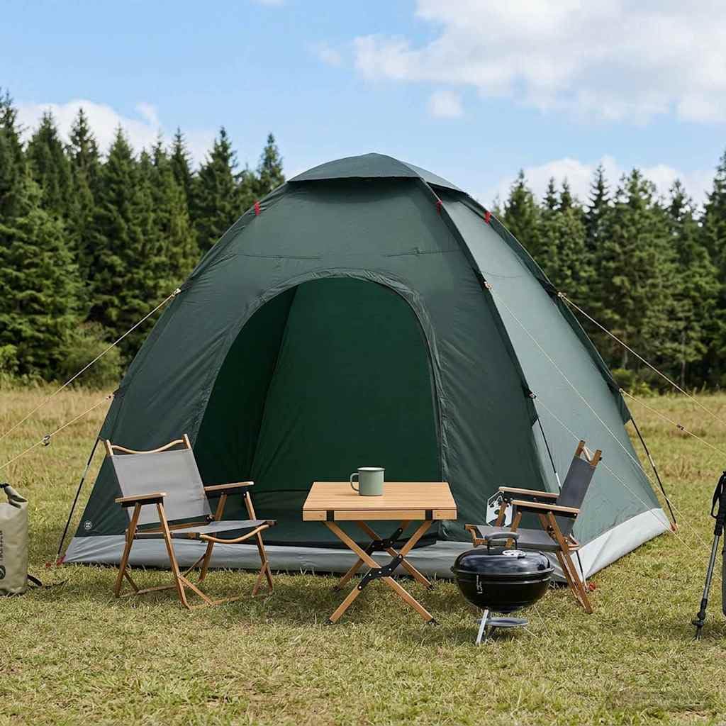 Tenda da campeggio con tetto, verde oliva, 190 x 140 x 105 cm, tenda da lancio in poliestere 185T, rivestimento in poliuretano, per campeggio, giardino, spiaggia, esterni, protezione