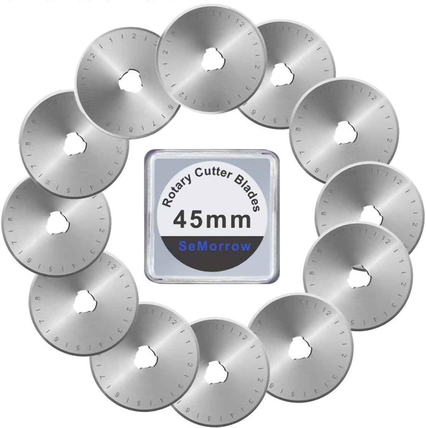 Rotary Cutter Blades 45mm Replacement for OLFA,Fiskars Quilting Rotary Blades 12 Pack