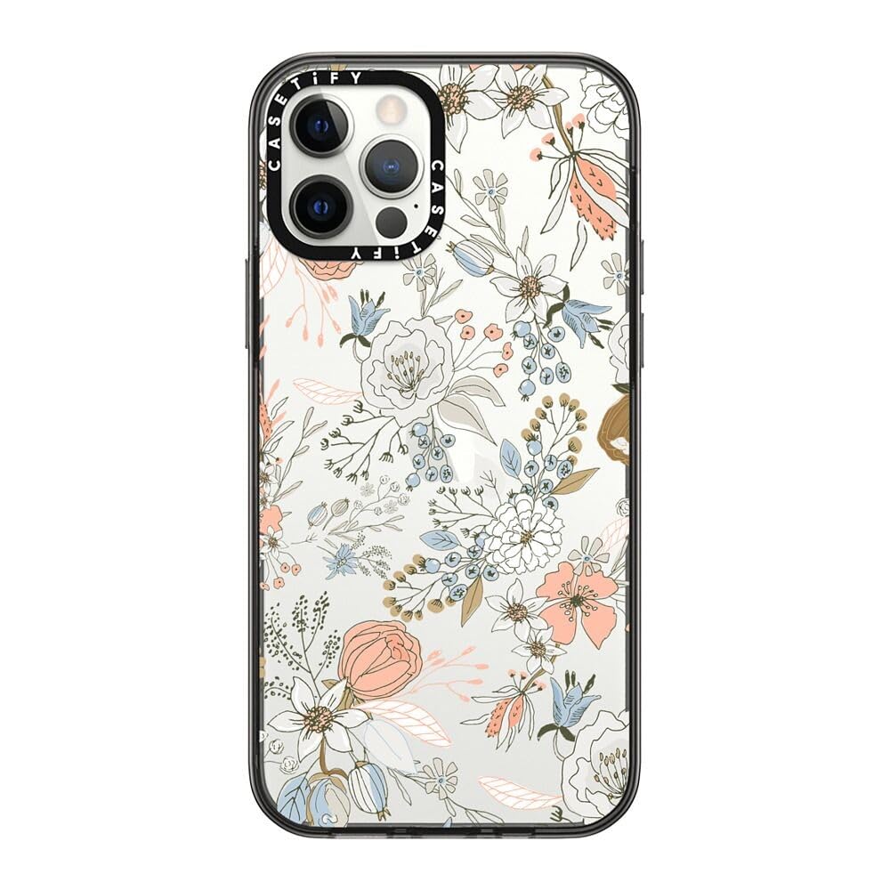 Coque iPhone 12 Pro rigide CASETiFY fine noire avec imprimé floral corail - 6