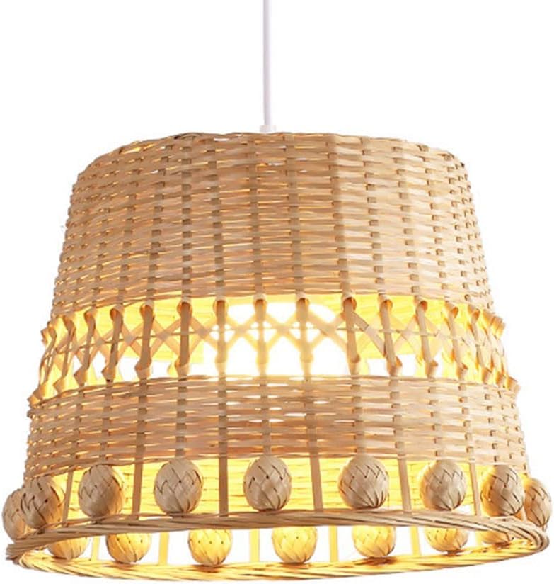 Chandelier de style japonais design cage osier beige pour intérieur noble