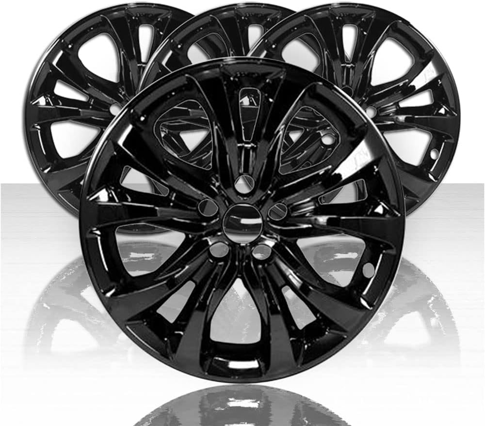Set of 4 18" 5 Double Spoke Wheel Skins for 20-21 Kia Telluride LX - Gloss Black