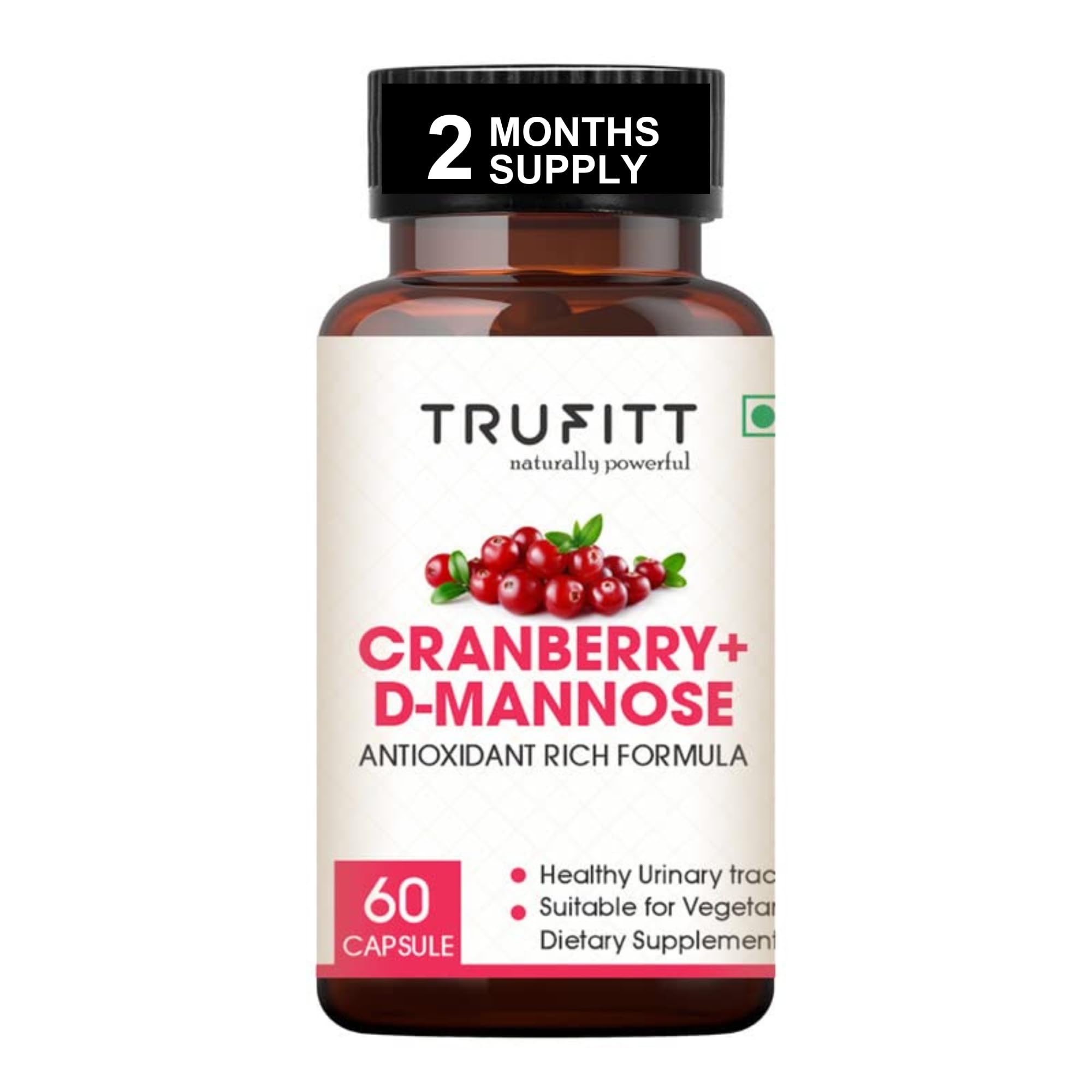 Trufitt Cranberry + D-Mannose Antioxidant For Kidney Health & Urinary Tract Health Support - 60 Capsules-image-44