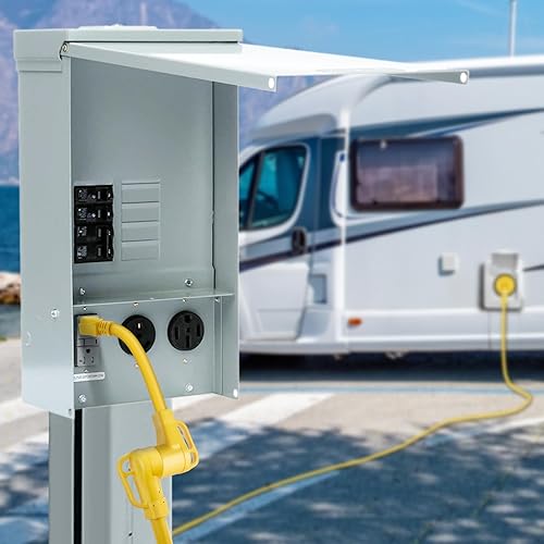 Miniatura 5 de Kohree Adaptador de 50 amperios a 110V para RV, Cable Adaptador de Energía de RV de 15 Amperios Macho a 50 Amperios Hembra 12", Adaptador Eléctrico