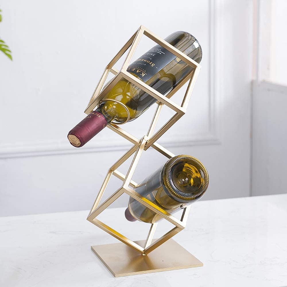 Estatua Arte Adorno Escultura de Escritorio Botellero Enfriador de Vino 2-3 Botellas Botelleros de Pared Estante de Botellas de Hierro Forjado Gabinete Estante de Almacenamiento de