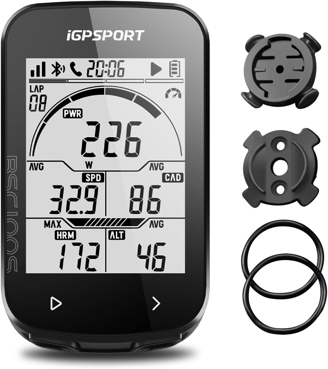 iGPSPORT BSC100S GPS Bike Computer Wireless, 2.6 inch LCD Display 40H Rechargeable Waterproof Cycling Computer (BSC100S)