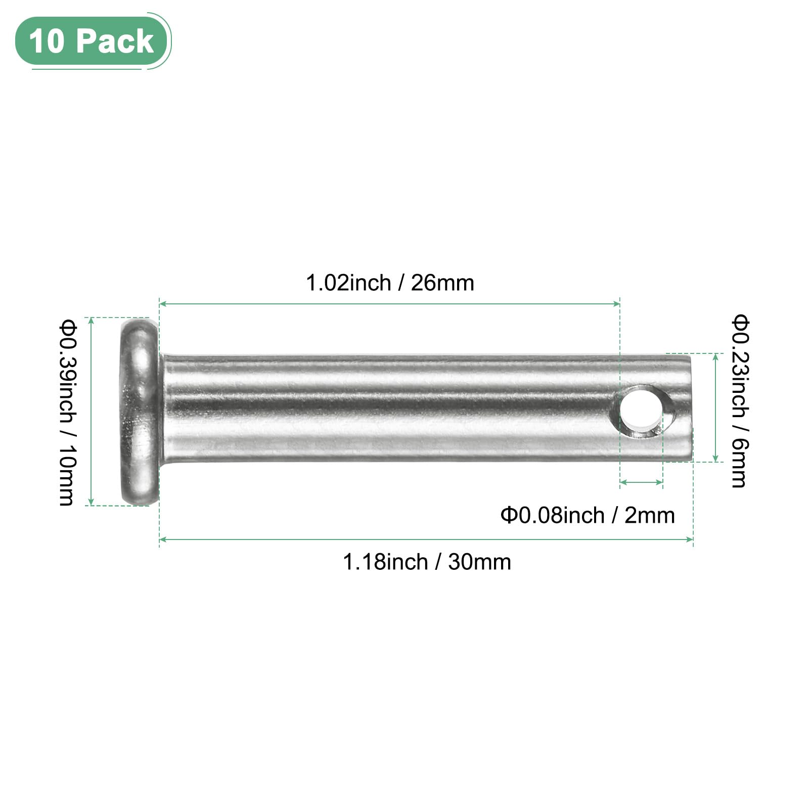 M METERXITY 10-Pack Single Hole Clevis Pins - Image 3
