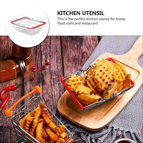 YARNOW Frieten Winkelen Mand Ontslagen Voedsel Houder Bar Restaurant Eten Mini Mand Stand Houder Voor Gebakken Snacks Zilver - Image 8