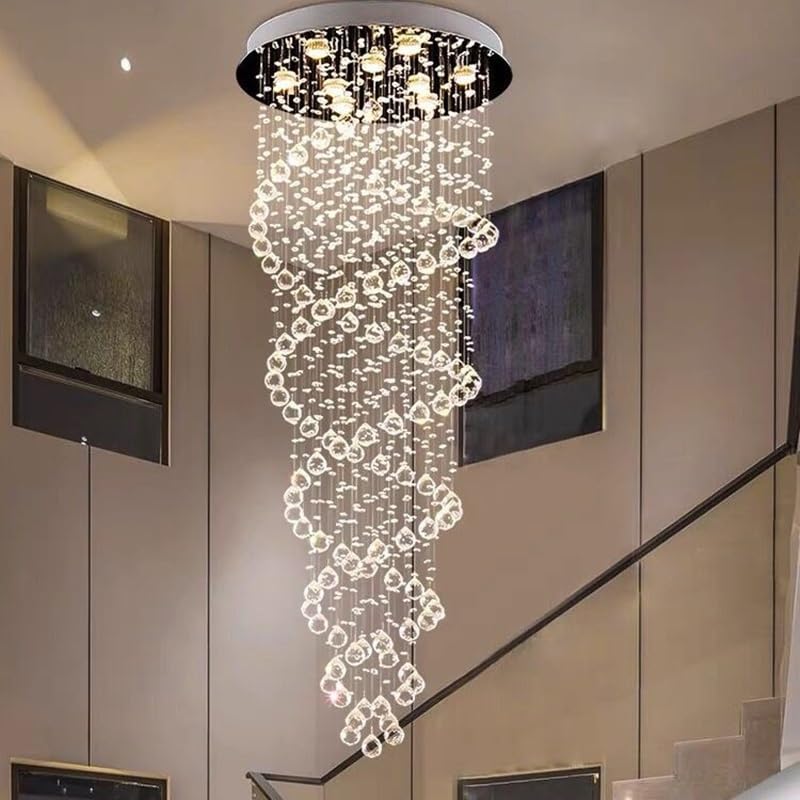 Generico Lampadario moderno, Scala Hotel Lustre Villa Vanity Camera da letto Lampada a sospensione industriale Lampadario moderno a LED a di lusso(Cold White,D35 H120CM)
