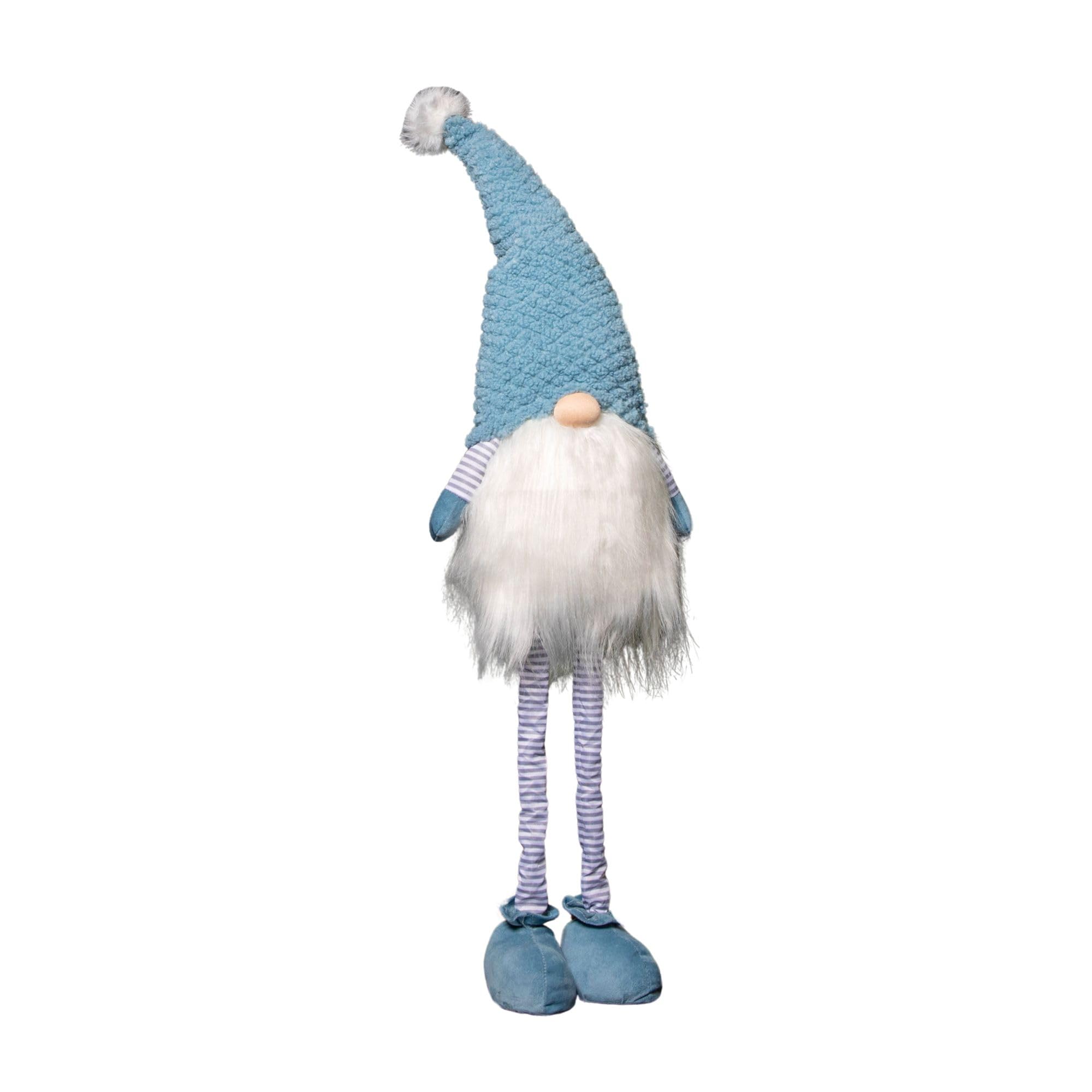Samuel Alexander Blue 89Cm Standing Christmas Gonk Decoration With Extendable Legs And Knitted Hat