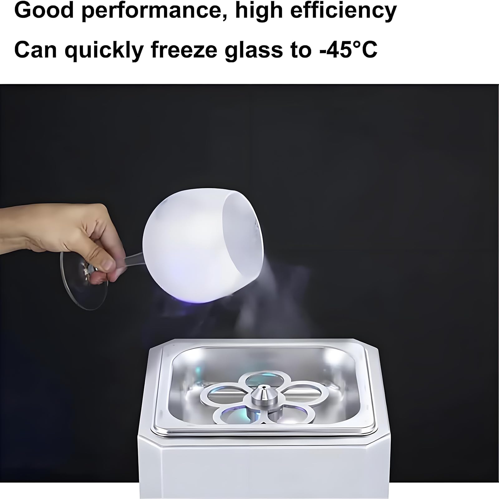 Instant Glass Froster, mini ekspres do lodów, szybko zamraża kieliszki do wina w 6 s, neonowe światło, bardzo wydajne do baru, kawiarni, restauracji, hotelu