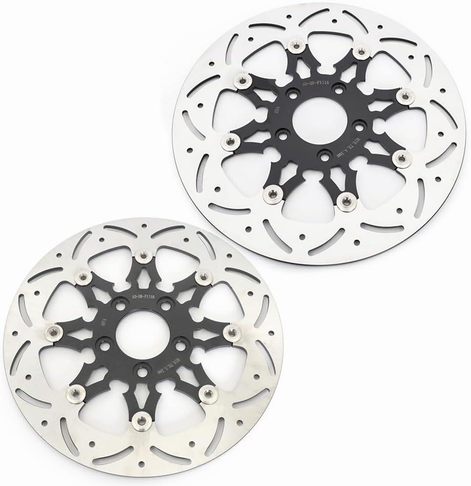 Front Rear Brake Rotors Discs for Harley Davidson Dyna Fat Bob 08-23 Wide Glide 08-20 Low Rider 08 09 14-17 Softail Street Bob 2008-2023 Fat Boy 18-23