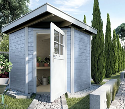 Weka Gartenhaus Nantje 209 x 205 cm grau mit Fußboden