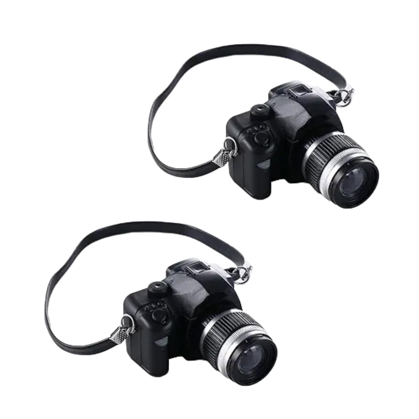 Nlinlin Black 2Pcs 1:4 Scale Mini Camera Prop Ornament Vintage Camera Model, Miniature Digital Camera Mini Decoration Accessories Photography Props Ornament(Style 4)