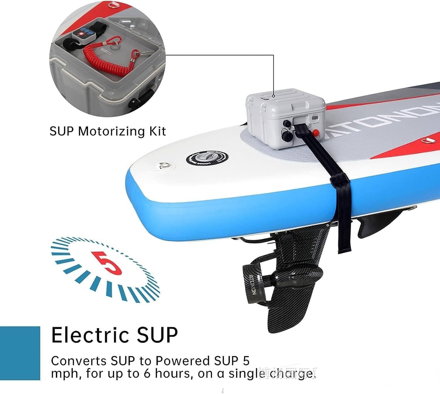 Aleta Motorizada Eléctrica 24V Para Tabla De Surf O SUP | 3 Velocidades, Autonomía 2-3h Y 20 Km, Control Remoto En Reloj