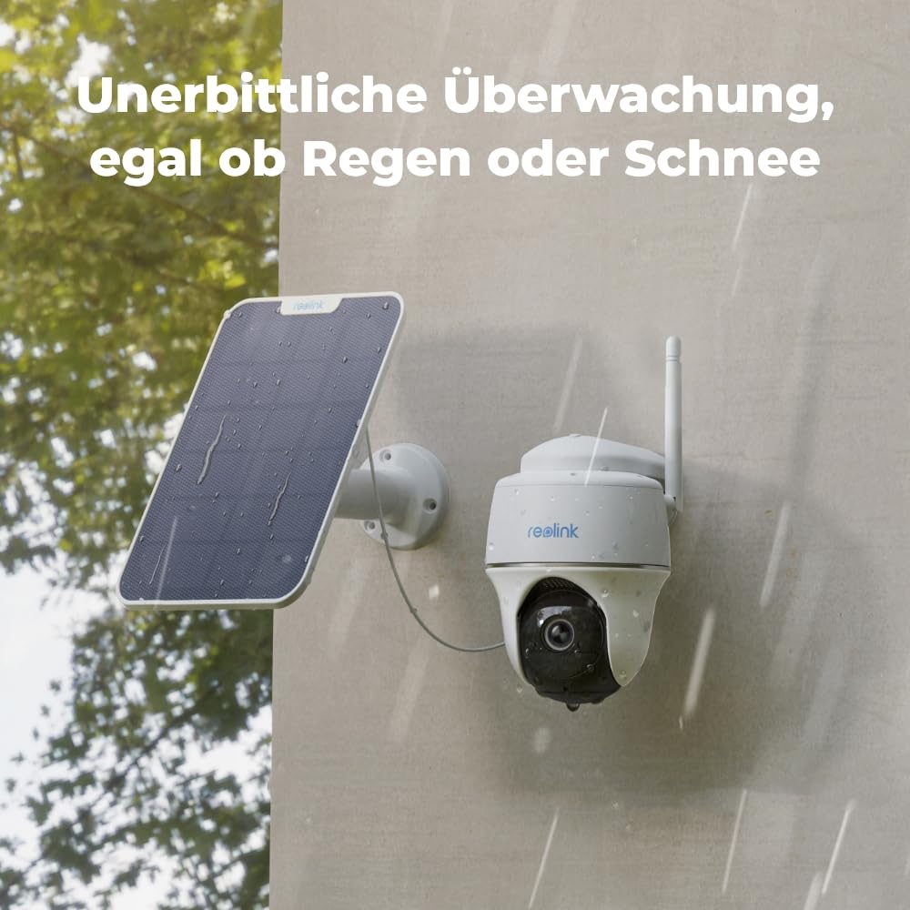 Reolink 360° PTZ Videocamera Sorveglianza Batteria Solare, 3MP Telecamera WiFi Esterno Senza Fili, Visione Notturna IR, Argus PT Lite con Pannello Solare (Ricondizionato)