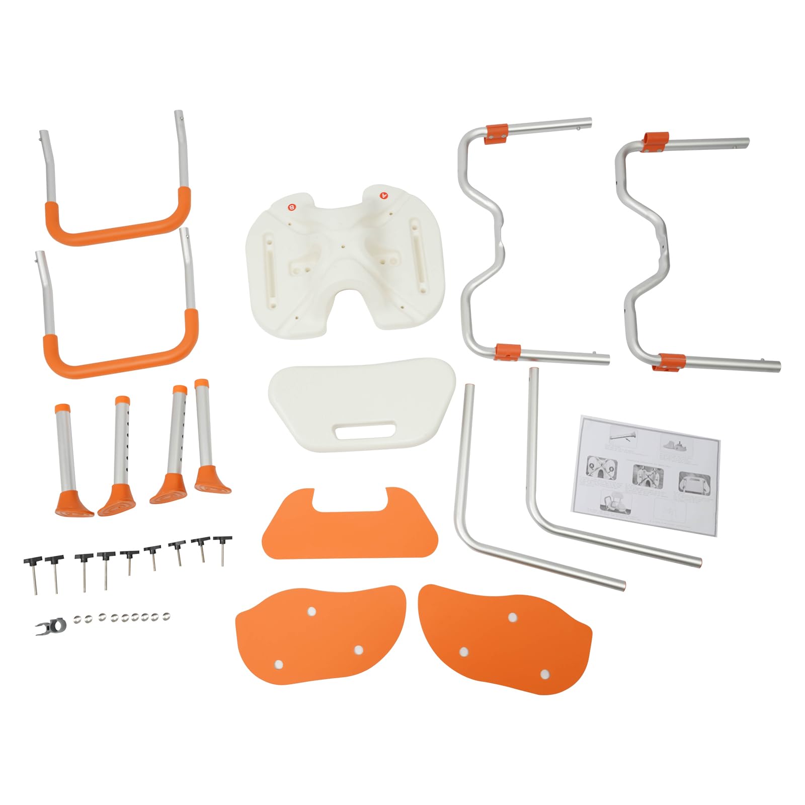 Silla de ducha, asiento de ducha con respaldo, reposabrazos, 6 niveles de altura ajustable, silla de baño para personas mayores, embarazadas, discapacitados, 125 kg