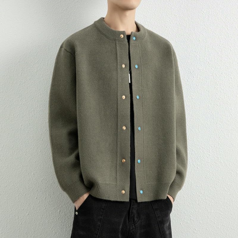 Pull homme col rond en maille tricotée - Modèle casual chic basique
