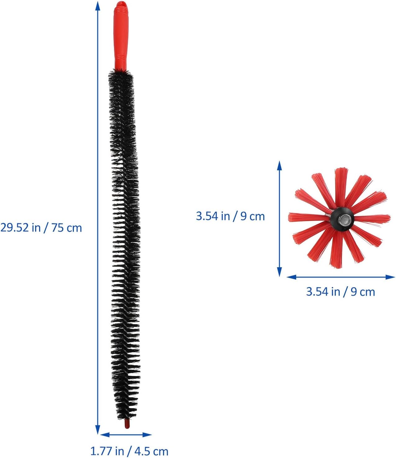 Luxshiny Fireplace Chimney Brush and Dryer Vent Cleaning Brush Set with 4 Flexible Extension Rods, Nylon Bristles, Drill Powered Lint Sweeping Tool for Home Vent and Duct Cleaning