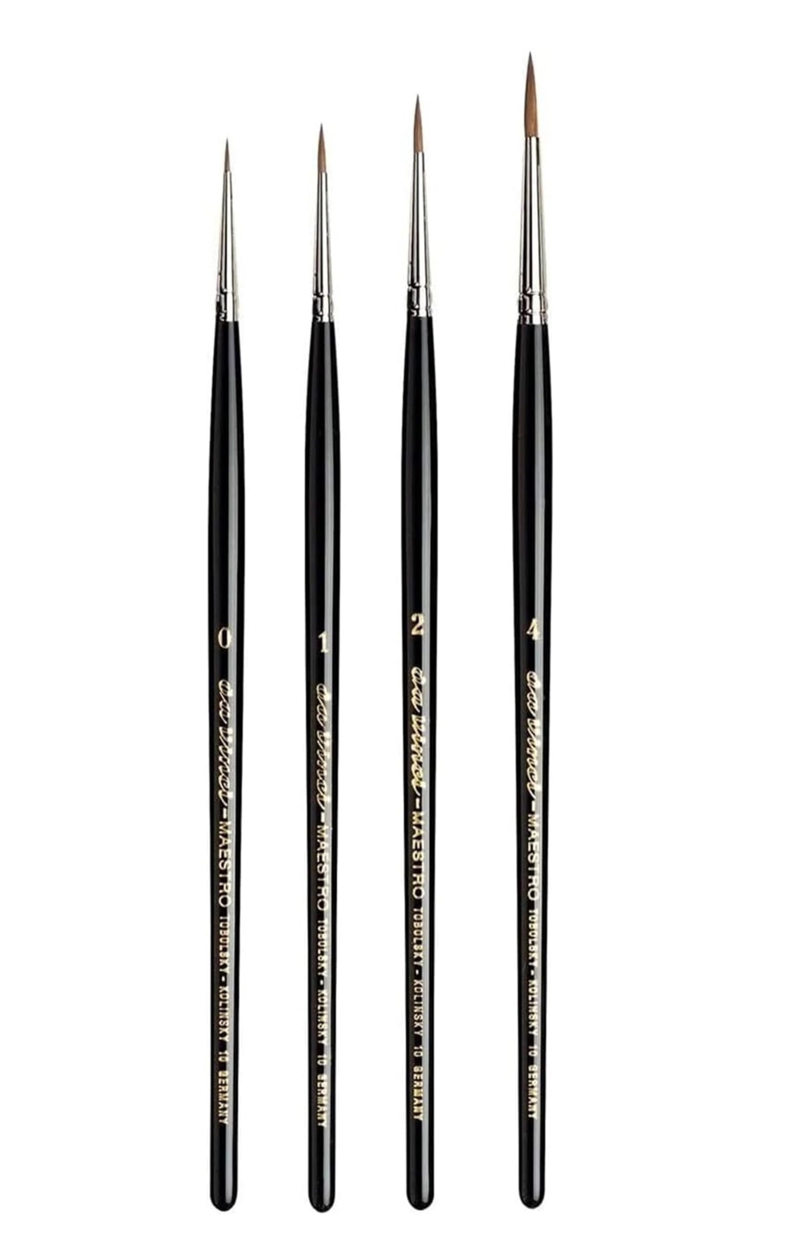 Da Vinci Maestro Serie 10 Tobolsky-Kolinsky Set di 4 spazzole per capelli di martora Misura 0 .1 .2 .4