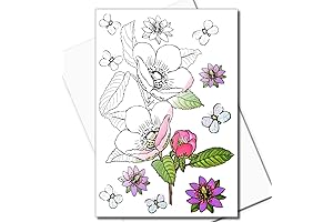 10 Coloring Cards to Color for Adults with Envelopes - Unwind, Relax,...