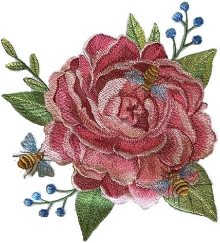 Miniatura 3 de Personalizado y único (floración de verano) flores bordadas para planchar y coser 6.85 pulgadas de ancho x 7.53 pulgadas de alto fabricado en