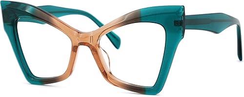 VOOGLAM Lentes de bisagra de resorte de ojo de gato para mujer, luz azul y bloqueo UV400, marcos elegantes de acetato para computadora, teléfonos, TV