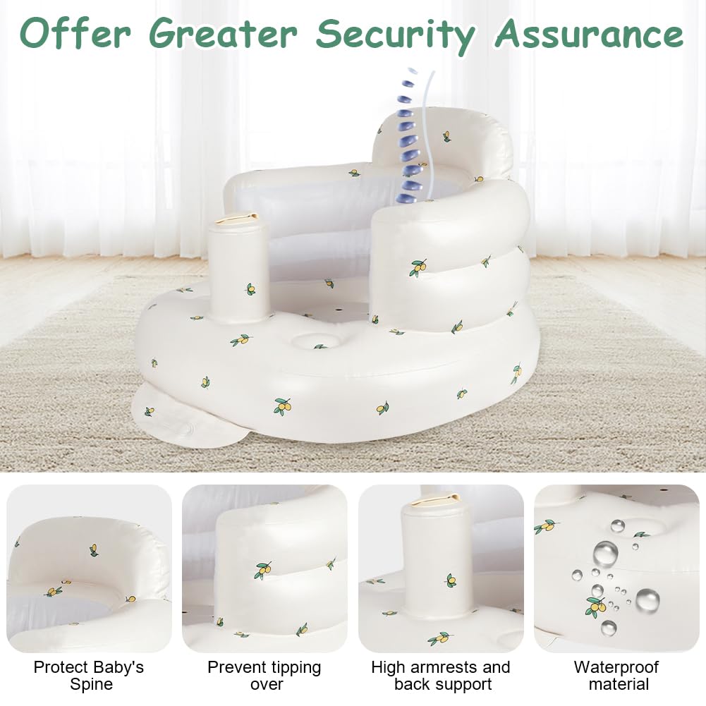 Alaoo Inflatable Baby Seat, Toddler Floor Seat with Built-in Air Pump - Image 3
