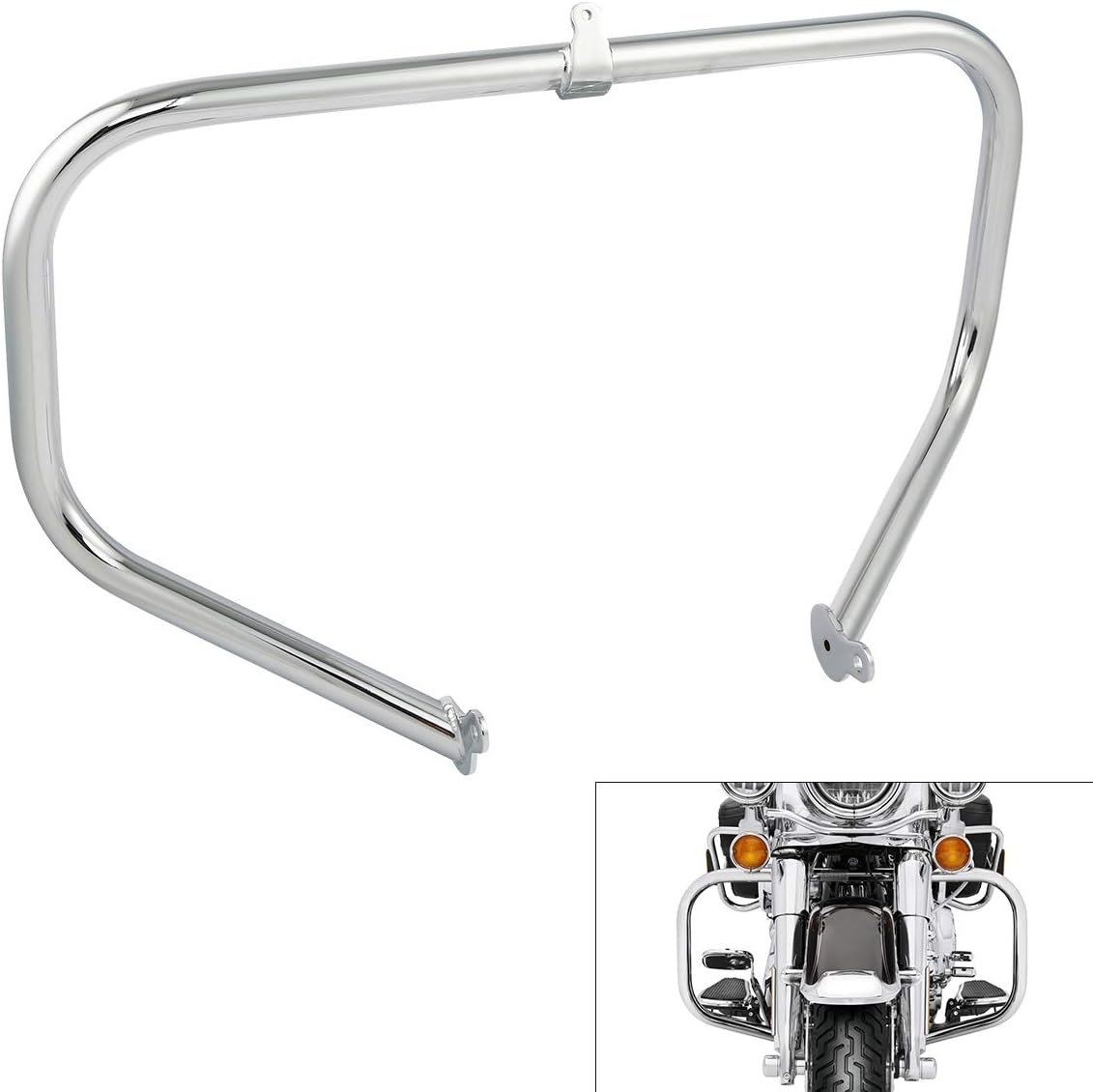 Green-L Chrome Engine Crash Bar with Highway Footpegs Fit for Harley Road King Electra Street Glide 2009-2024 Touring Models