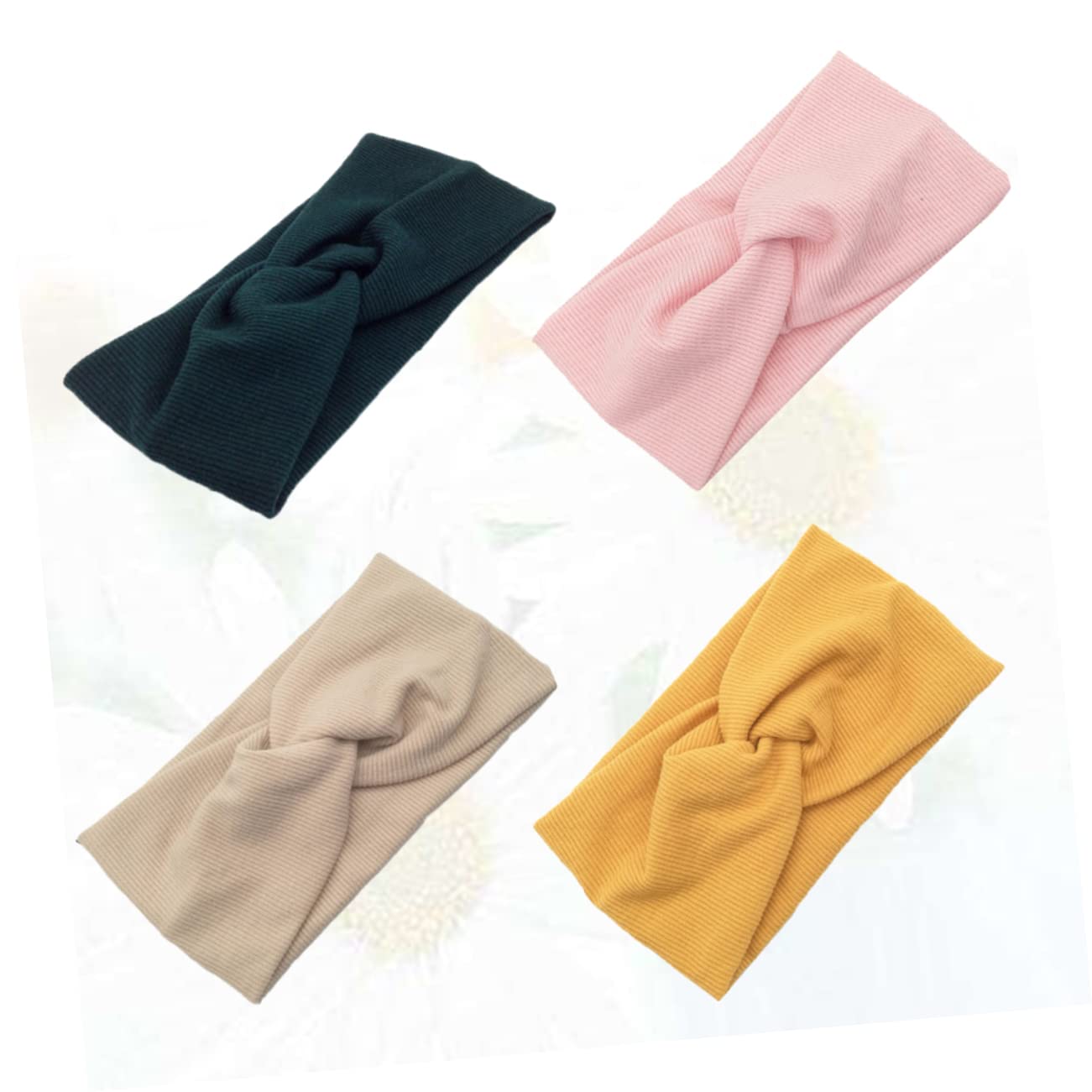 FRCOLOR 12piezas Diademas De Algodón Para Yoga Diseño Accesorios Para Cabello Verde Jengibre Beige y Rosa Diademas Elásticas Para Mujer