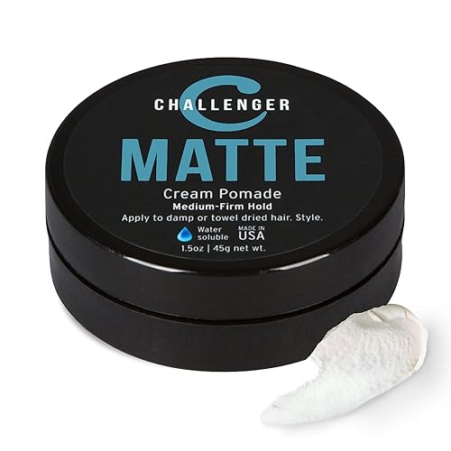 Mate Styling Cream, Challenger Blue, Medium Firm Hold, La mejor pomada en crema para hombres, A base de agua, sutil aroma a limpio, apta para