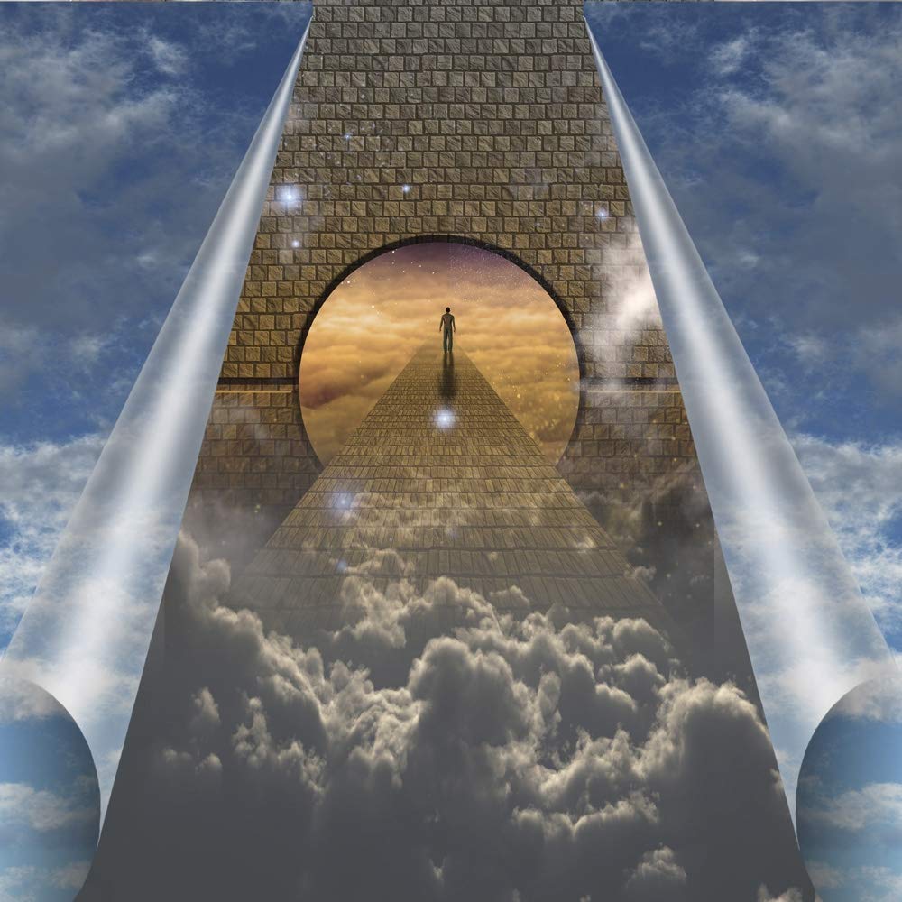 Sky splits open showing man on spiritual journey. Poster Print by Bruce Rolff/Stocktrek Images (12 x 12)