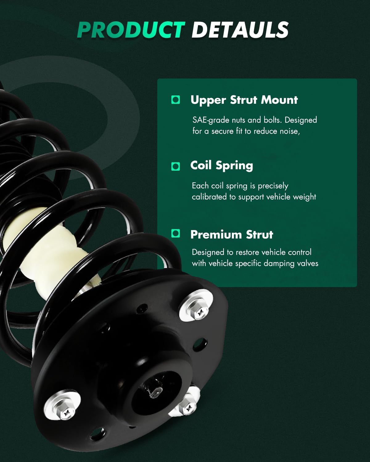 SCITOO Front Pair Strut & Spring Complete Assembly Compatible with 2010 2011 2012 2013 2014 2015 2016 for Chevy Equinox, for GMC Terrain Complete Struts 272527 272526