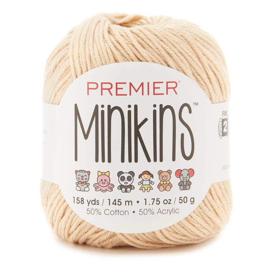 Premier Minikins Yarn color Almond para tejer ropa de bebé y accesorios en casa