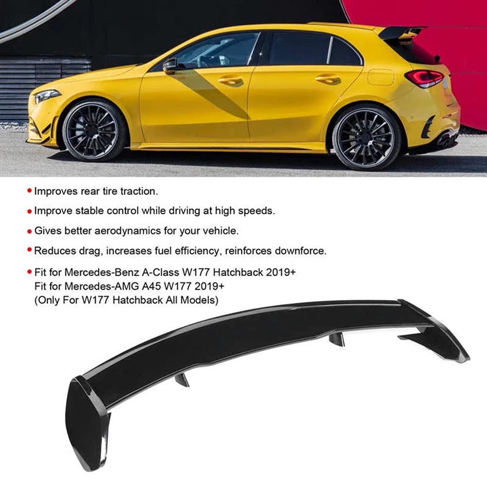 Spoiler Posteriore A45 Gloss Nero Per Mercedes Classe A W177 2019+ - In ABS, Per Tetto, Stile AMG - Foto 8