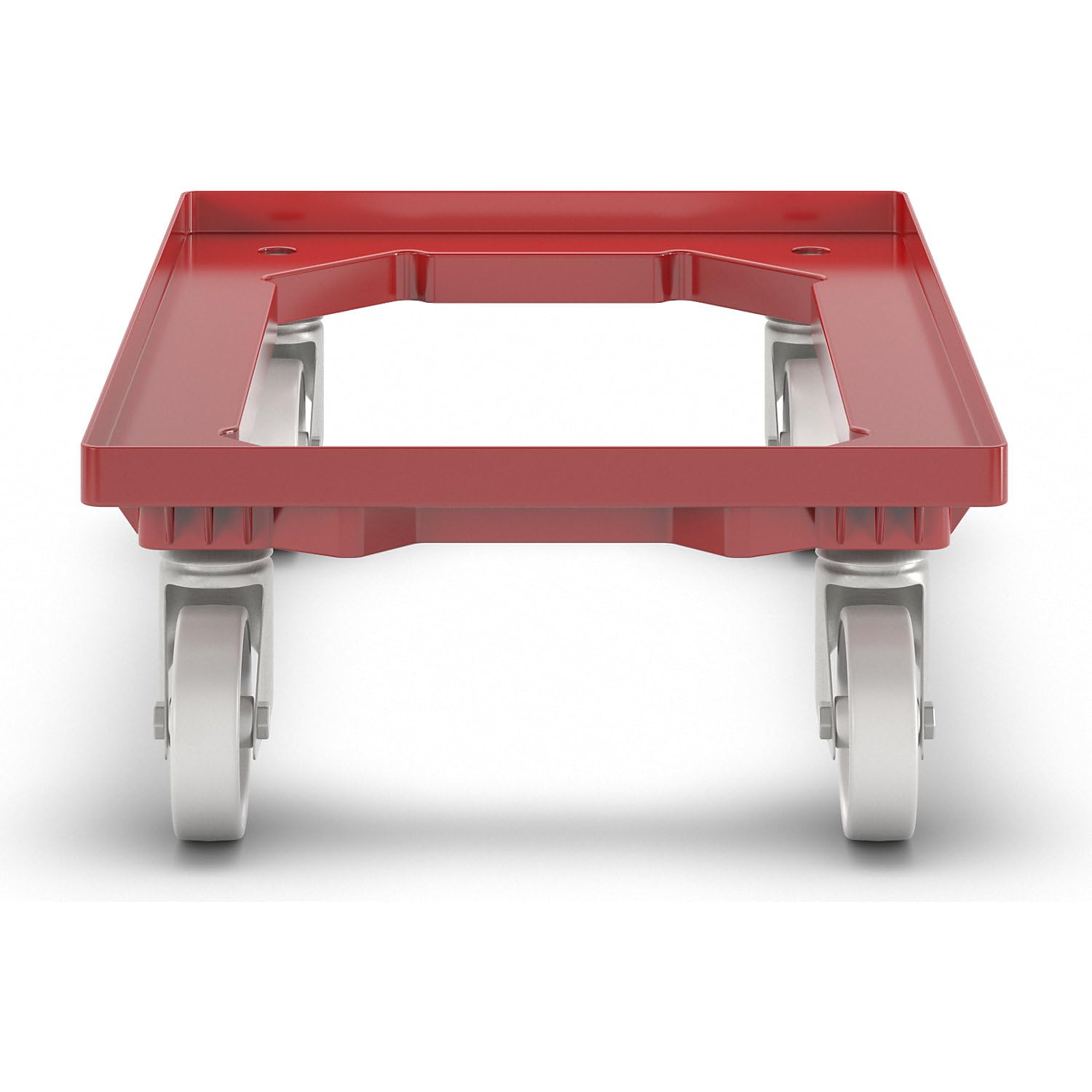 eurokraft | Plateau roulant professionnel | 600 x 400 mm | 4 roulettes pivotantes en polypropylène | rouge
