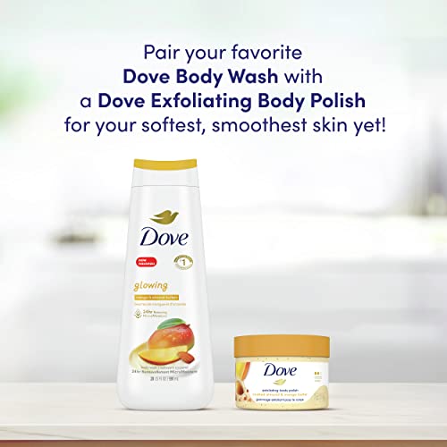 Dove Scrub Crushed Almond & Mango Butter For Silky Smooth Skin Body Scrub Exfoliates & Restores Skin's Natural Nutrients 10.5 Oz #TOP2