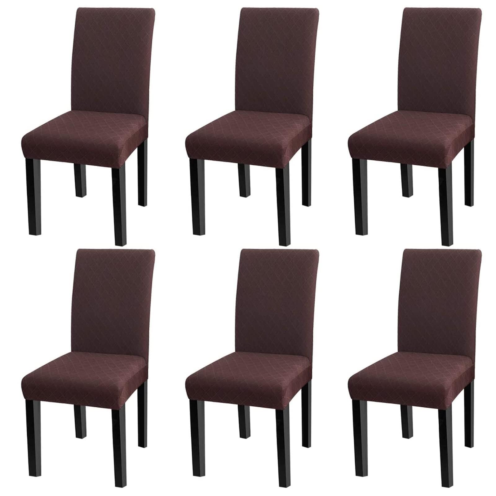 NMVAWIPT Stretch Parsons Dining Chair Covers, Removable Washable Elastic Slipcovers, For Restaurant, Hotel, Ceremony(3#,6pcs)