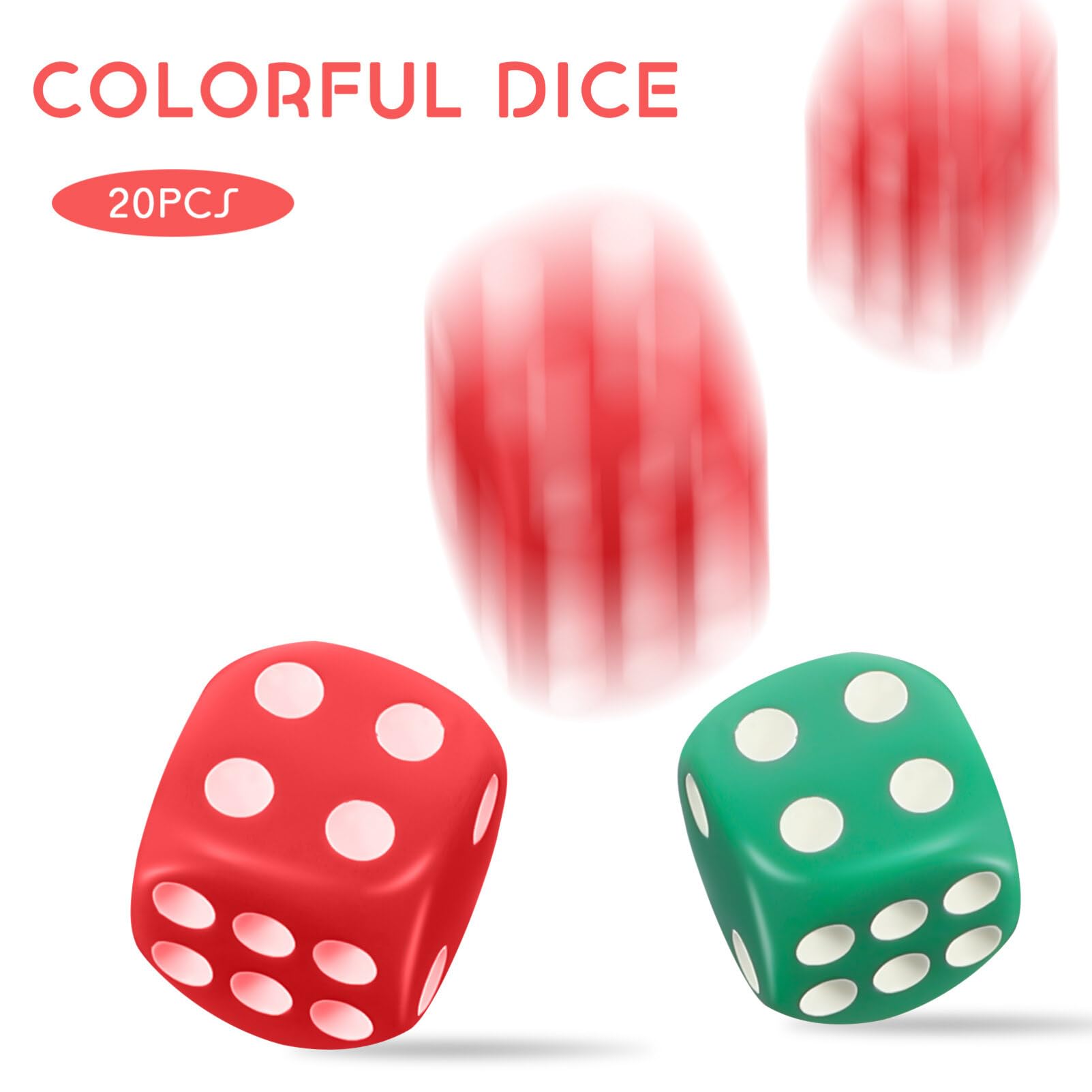 Set De 320 Fichas De Conteo Y Dados – 300 Fichas Transparentes De Colores Y 20 Dados Punteados, Ideales Para Juegos De Matemáticas Y Bingo