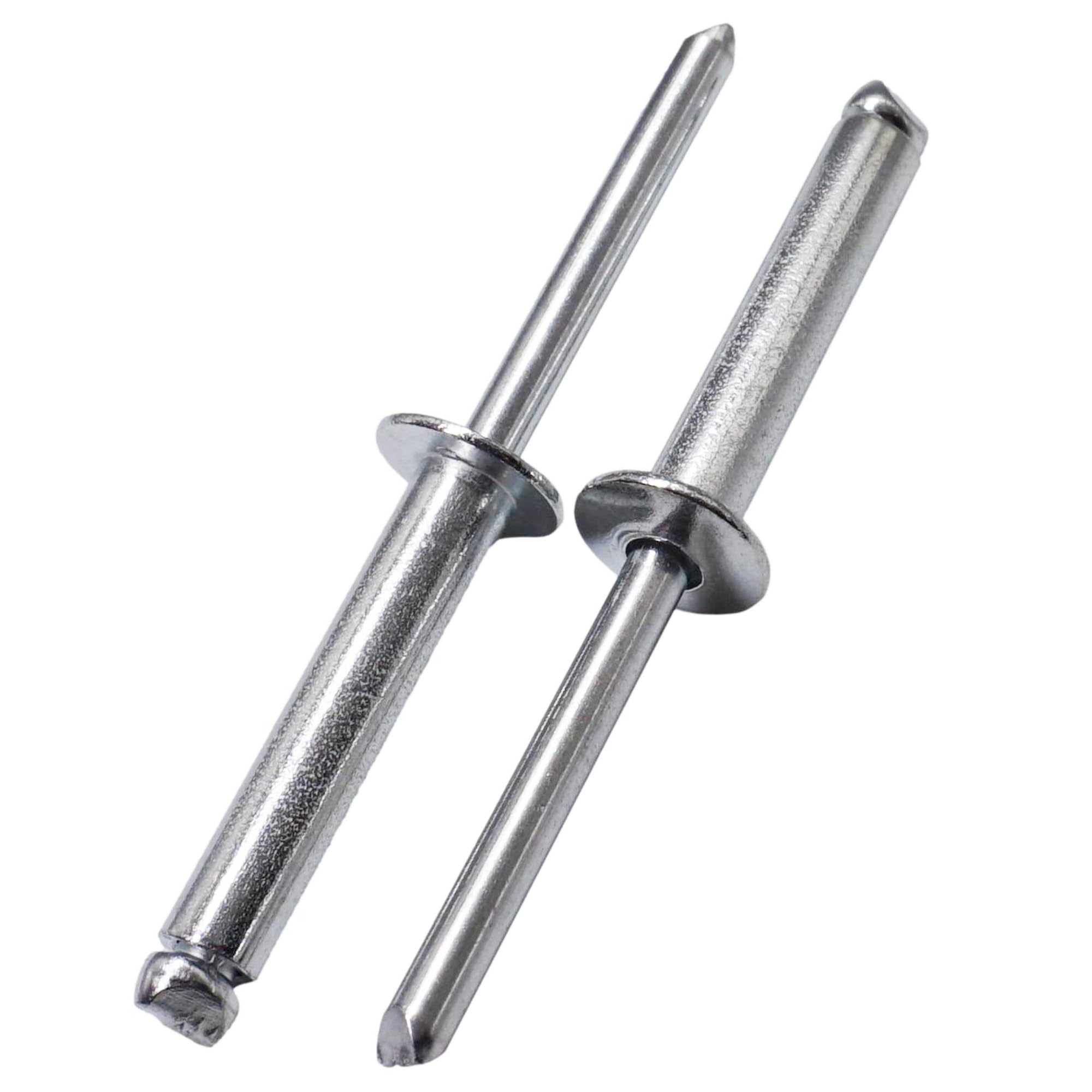SKIR'CO (100 pieces) Aluminum Blind Rivets 6x30mm Steel Mandrel Domed Head Rivets Rivets DIN 7337